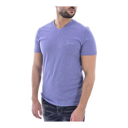 Guess Tee shirt logo , Blauw , Heren , Maat: S