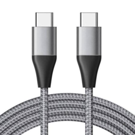 USB-C till USB-C Snabbladdningskabel 3A för Google Pixel 9 - 9 Pro - 8 - 8a - 8 Pro - 7 - 7a - 7 Pro - 6 - 6 Pro - Grå Nylon 1M