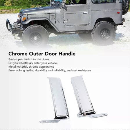 Kromiset ulko-ovenkahvat, ruosteenkestävät, vasen ja oikea, metallinen ulko-ovenkahvasarja Land Cruiser FJ40 BJ40 BJ42 FJ45 -malleihin