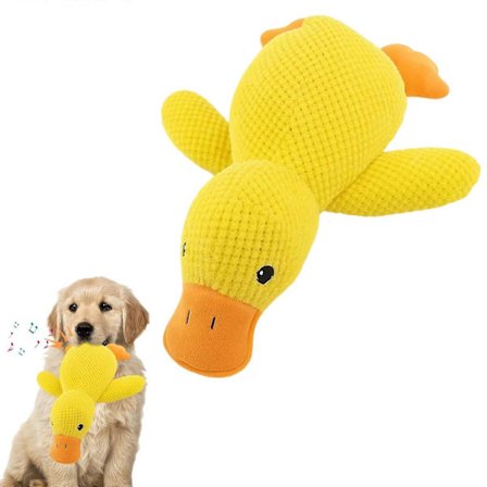 Anti Stress Anka För Hundar Oförstörbar Plysch Gosedjur För Hund Stresslindring 25x22 Cm Gul_Specialerbjudanden