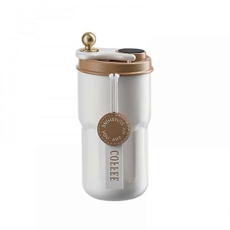 420 ml rejsekrus med lækagesikkert låg, dobbeltvægget termokande i rustfrit stål, isoleret kaffekrus, temperaturdisplay, egnet til varme og kolde 