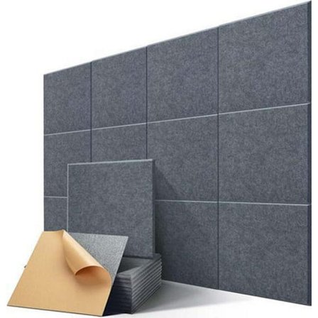 12 Akustikkpaneler – Selvklebende lydabsorberende paneler 30×30cm, Høy tetthet effektiv lydisolering_TF_TF