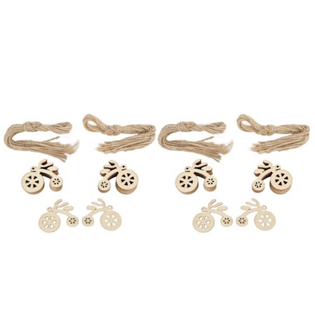 DIY-puupalikat, ympäristöystävälliset, viimeistelemättömät, sarjakuvamaiset minipyörän puupalikat köysillä, puiset riipuskoristeet, käsityöt