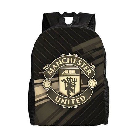 Manchester United Rygsæk Teenager Skoletaske Lærred Notesbog Rygsæk Unisex-hjka2418