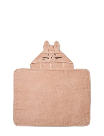 Liewood Vilas Rabbit Baby Hooded Towel - Pink - ONE SIZE