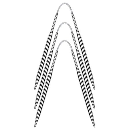 Joustavat kaksiteräiset puikot, 3 kappaleen sarja, metalliset lyhyet puikot, 21 cm kiinteät kaksiteräiset puikot