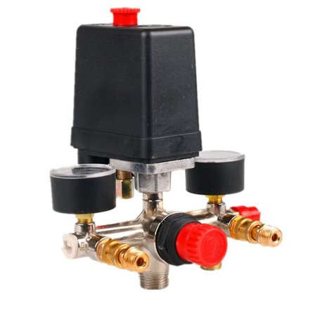 90-120psi Luftkompressor Manifold Regulator Måler Tryk Holdbar Afbryder Kontrol