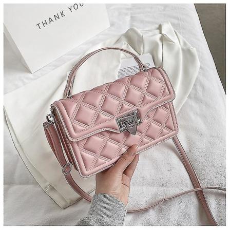 Håndveske Western Style Skulderveske Messenger Bag Liten Kvadratveske Underarmveske - Rosa