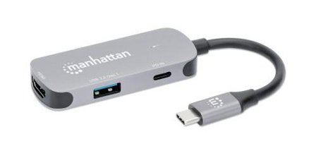 Manhattan MH USB-C to HDMI 3-in-1 Docking Converter with Power Deliver