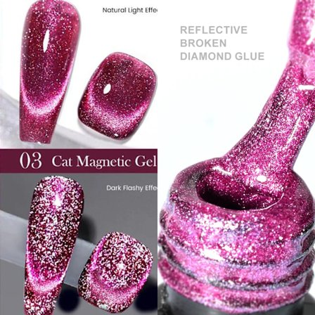 XEIJAYI Rosa Kattöga Gel Nagellack Keramisk Magnetisk Gel UV Semi-permanent Emaljer Lack Nagelmaterial För Professionella Gel