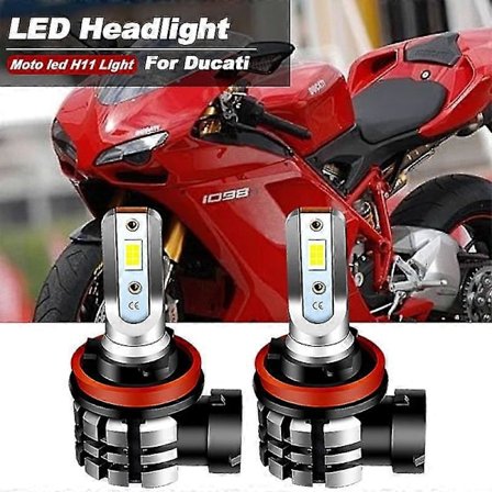 2 kpl Moottoripyörän H11 H8 LED-ajovalon polttimot 9600lm 6000k Canbus Ducati 1098 1198 848 899 Evo 1199 Panigale R S