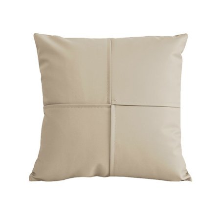 Ren PU-skinn putetrekk - moderne, enkel søm, vaniljefarge