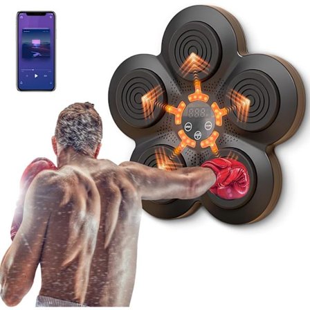 Musikalisk boksning, bærbar vægmonteret elektronisk boksningsenhed til hjemmet, smart Bluetooth-musik elektronisk bokser, boksningsgave til børn og 