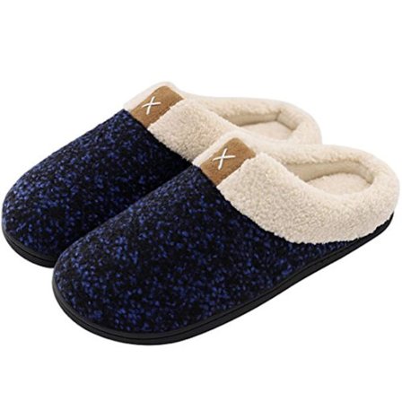 Herreslippers Memory Foam Komfort Fuzzy Plysforing Slip On In