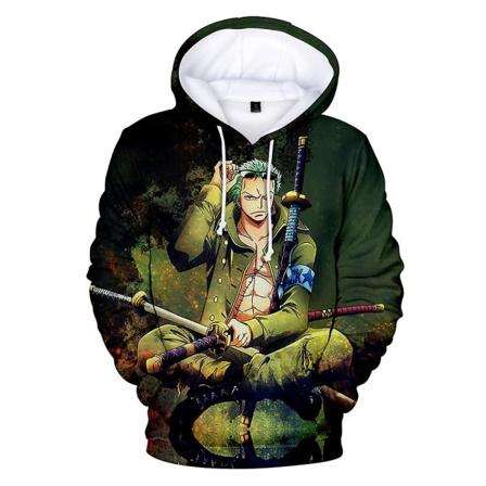 One Piece hættetrøjer med snoretræk 3d Anime-trykt hættetrøje Langærmet trøje Jumper Toppe til børn Unisex style 3 5-6 Years