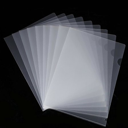 10-pack A4 Transparenta Plastfickor, Genomskinliga Plastmappar med Öppen Över- och Sida, för Filskydd för Rapport, Presentation