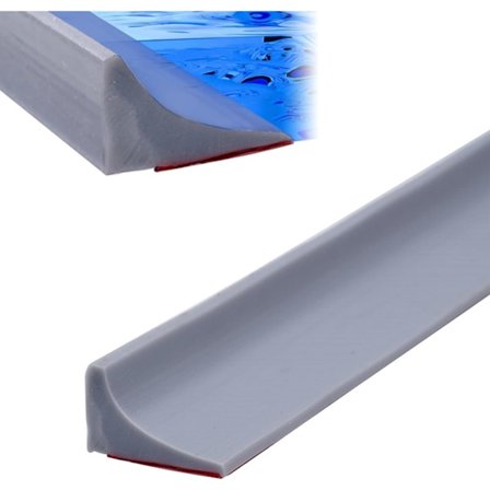 2-pak - Brusebund (1 meter) - Vandtæt Liste - Foldbar Brusebarriere (Grå)