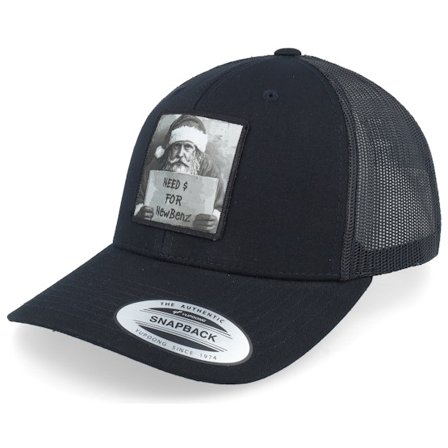 Ho-Ho-Hats - Svart trucker Caps - Hobo Santa Need Cash For Benz Black Trucker @ Hatstore