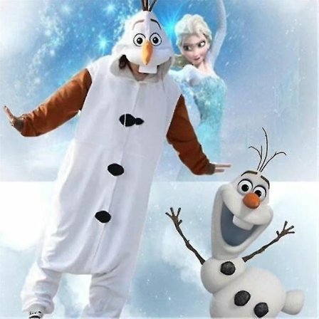 Olaf Frozen Vuxen Snögubbe Kostym Kigurumi Pyjamas Pyjamas Ozq Hög Kvalitet Xl