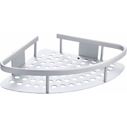 Wangel hjørnehylde til bruser og køkken, brusehylde, patenteret lim + selvklæbende, aluminium, mat overflade