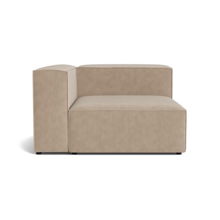 Lissabon Chaiselong Venstrevendt Rebel Mørk Beige Modulsofa - Kvalitetsstof & Krydsfiner Ramme - 130x130x72cm - Holdbar Sofa med Mange Lag Skum
