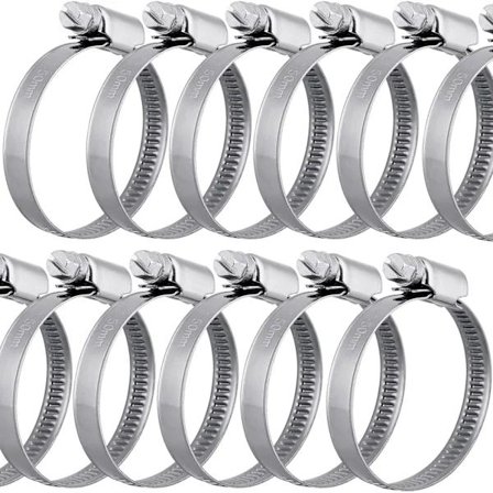 12 stk rustfrie slangeklemmer, slangetilbehør