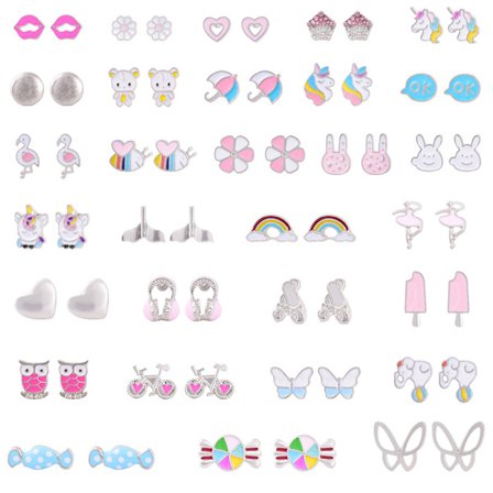 Søte dyreøredobber, tegneseriemønstrede legeringsøredobber, 1 sett for øredobberdekorasjon