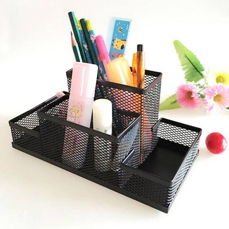 Metal Mesh Hjemmekontor Pen Blyanter Holder Skrivebord Papir Stora