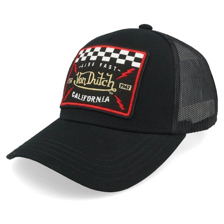 Von Dutch - Sort trucker Kasket - Kids Live Fast Black A-Frame Trucker @ Hatstore