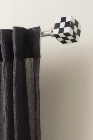 Jotex - Gardinstang 149-196 Cm Sølv/svart/hvit - CHECK - Kjøp Gardinstenger hos Jotex