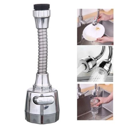 Kranmunnstykke med dusj - Kjøkkenkranadapter ABS sølv