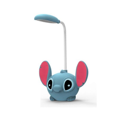 Disney Lilo & Stitch LED Skrivbordslampa Med Pennvässare Vikbart Ljus Söt Skrivbordslampa USB Uppladdningsbart Ljus Present Från Klasskamrater