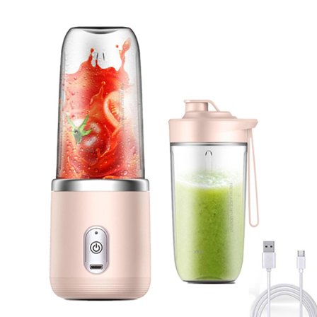 Bærbar Reiseblender med 6 Blader 400ml Melkeshaker Smoothies Blender