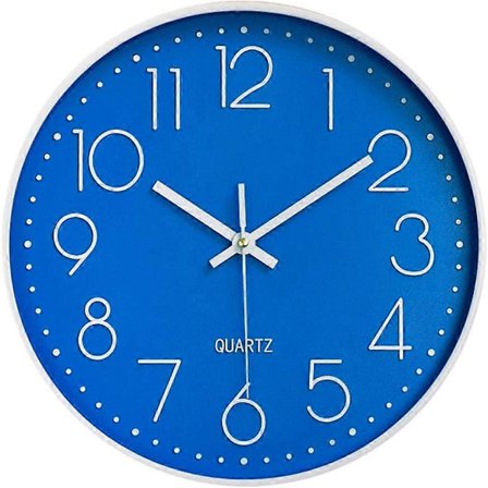 Tyst Väggklocka 30 cm Köksklocka Kvarts Batteridriven Rund Modern Heminredningsklocka för Kontor Klassrum Vardagsrum Sovrum-FM-