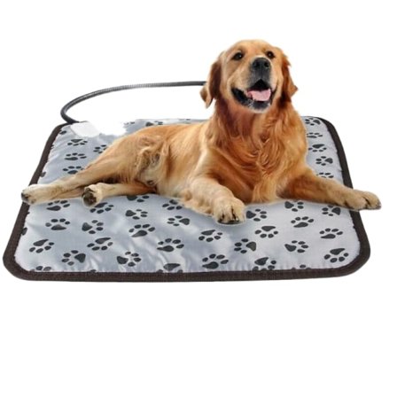 Varmeplade til kæledyr, varmemåtte, vandtæt varmetæppe, tyggesikker stålkabel 45*45cm