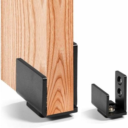 Gulvguide, skydedørsbeslag, sort kulstofstål, heavy duty gulvguide, skydedørsguide, vægmonteret med skruer