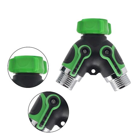 3/4 Y-formet hageslangedeler i helmetall