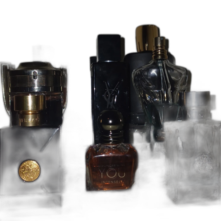 Mix av herrparfymer från olika märken, byten