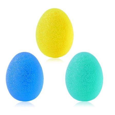 (Hvid) Sæt med 3 Anti-Stress Bolde - Mærke - Bolde af Forskellig Hårdhed - Håndrehabilitering - Hvid