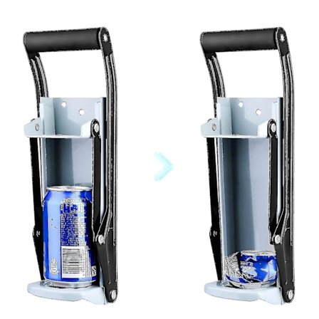 Dansk knuser til genbrug, fritstående, 16oz kraftig vægmonteret 2 i 1 dåse knuser nem at bruge dåse komprimator