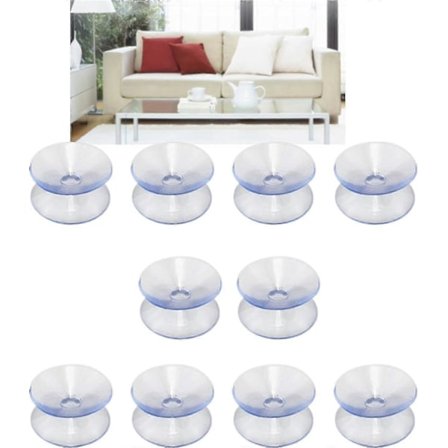 Dobbeltsidede sugekopper, til at forhindre glasbordpladen i at glide, glasbordpladebumpere, glasbordpladeafstandsstykker, (20 mm, 10 stk.)