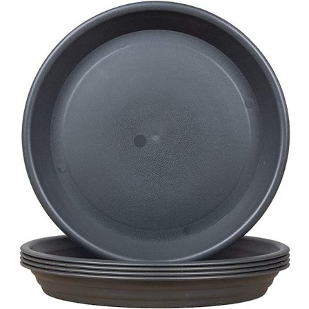 ING 5-pak Underskåle til Plantekasser, Plastik Underskåle til Plantepotter, Drypbakker til Indendørs og Udendørs Planter, Grå, 14 cm