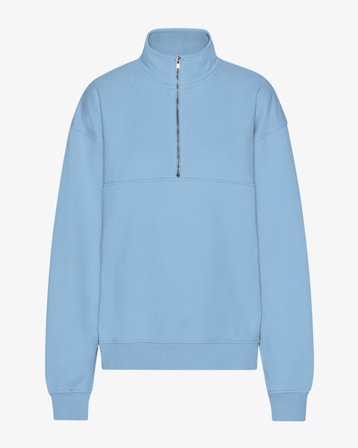 Organic Quarter Zip - Seaside Blue