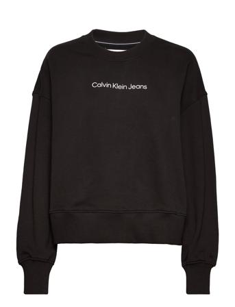 Shrunken Institutional Crew Neck Sweat-shirt Genser Svart Calvin Klein Jeans