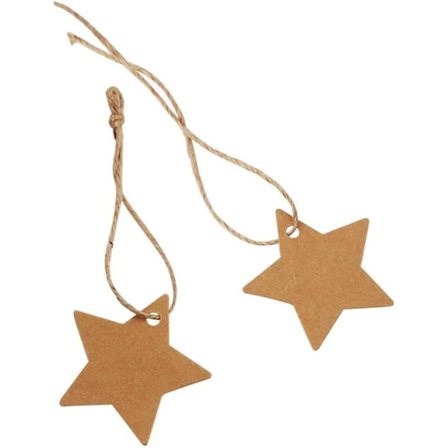 (Star Tag-50Pcs) Kraftpapir Tag, 50stk Stjerne Gave Kraft Tags for