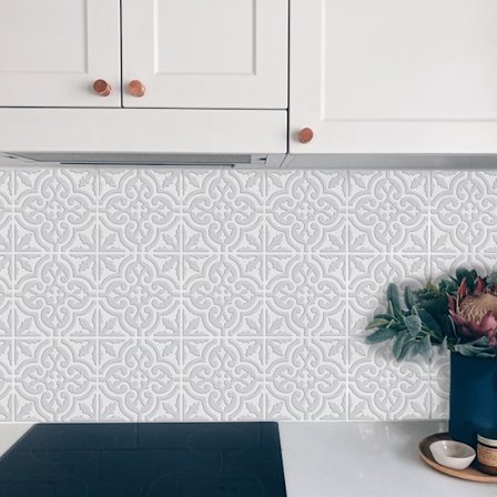 Marrokanskt grått mönster kakeldekor 12-pack