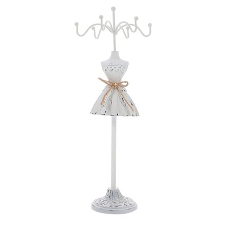 Smyckesförvaringsställ Ringar Armband Halsband Display Organizer med Prinsessklänning för Sminkbordsdisplaytorn