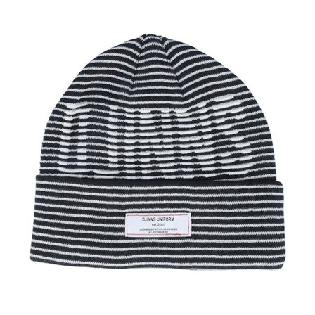 Djinns - Noir cuff Bonnet - Basic Beanie Stripeshadow Black/White Cuff @ Hatstore