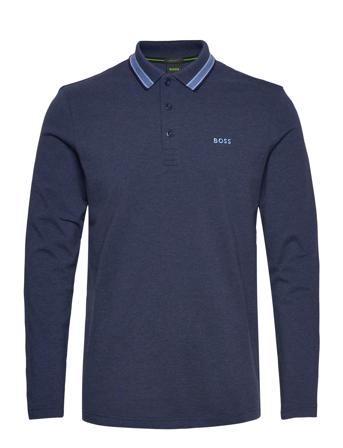 Plisy Polos Long-sleeved Marineblå BOSS