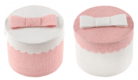 Gåvoask i tyg 4-pack rosa - Partyninja.se